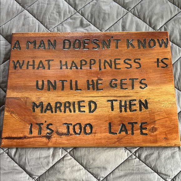 Other - Wooden Sign with Engraved Quote
